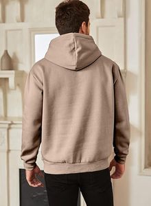 Sudadera con Capucha para Hombre, Cuello en V, Forro Polar, 100% Algodón, Corte Regular, Informal, Invierno, Impermeable, Secado Rápido, Resistente al Viento, Ecológica, Tejido de 300g - Product Image 3