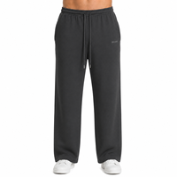 Pantalon de jogging pour homme, coupe oversize, grammage lourd, style sport, avec impression en relief, ourlet ouvert, coupe ample et décontractée, logo personnalisé