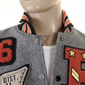 Custom Embroidery Patches Letterman Leather <b>Varsity</b> <b>Bomber</b> <b>Jacket</b> <b>Men</b> 2026 New Design Full Customized - Product Image 5