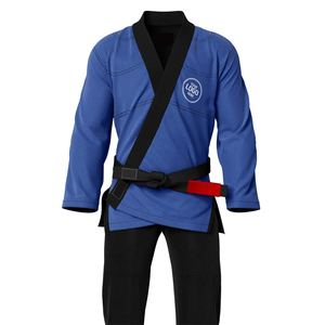 Tenue de compétition hybride premium en coton 100% (380g) bleu-noir pour le Jiu-Jitsu, idéale pour l'entraînement et des performances ultimes. - Product Image 3