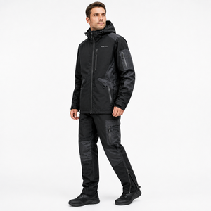 Survêtement coupe-vent léger et respirant pour homme avec capuche, cordon de serrage et poignets élastiques, en tissu Ripstop polyester imperméable - Product Image 3