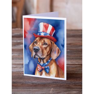 A7แปลกขนาด5x7รักชาติอเมริกันโรโดแบ็กบัตรเปล่ากระดาษโน้ตแพ็ค8ซองสำหรับทักทาย - Product Image 2