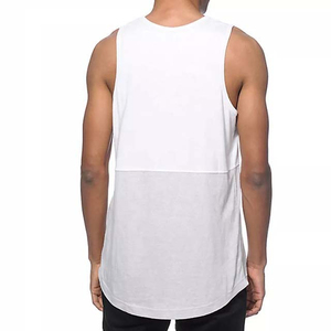 Débardeurs de sport personnalisés pour hommes en coton 100 %, surdimensionnés, avec poche, tricotés, séchage rapide - Product Image 2