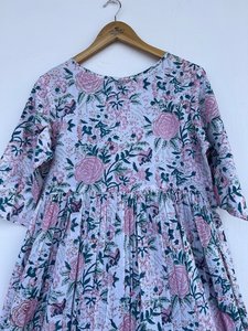 Femmes filles imprimé pur coton Maxi robe indien bloc imprimé décontracté été soirée à la mode en gros longue Midi en vrac - Product Image 5
