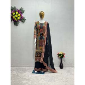 Beautiful Party Wear Top Bottom Dupatta Set-Talla XL - Product Image 1
