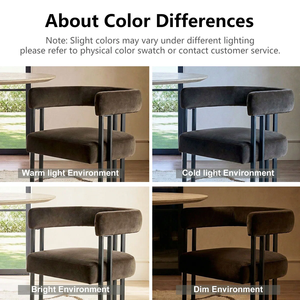 เก้าอี้รับประทานอาหารกำมะหยี่ OEM รุ่น MD07 ขนาด 28 นิ้ว สูง x 23.5 นิ้ว กว้าง x 18.5 นิ้ว ลึก สำหรับห้องรับประทานอาหาร สไตล์ร่วมสมัย - Product Image 3