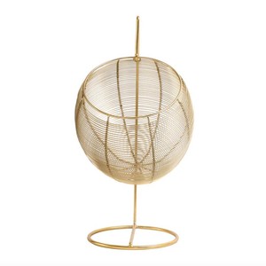Modern Gold Hanging Fruit <b>Basket</b> Metal <b>Wire</b> Fruit Holder with Stand Decorative Kitchen Countertop Storage Organizer - Product Image 4