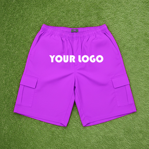 Custom Made Summer Streetwear Polyester Baggy Zip up Windbreaker Embroidery <b>Cargo</b> Nylon <b>Shorts</b> Men - Product Image 5