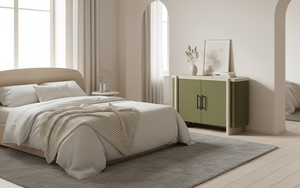 Aparador Moderno de 2 Puertas de Roble Macizo para Sala de Estar - Almacenamiento Resistente al Agua con Diseño Minimalista - Product Image 2