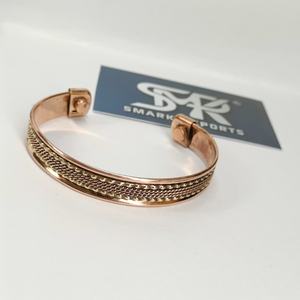 Premium Traditional Textured <b>Copper</b> Open Cuff Bangle Handmade Adjustable <b>Bracelet</b> Dual Tone Design Lightweight for <b>Men</b> Women - Product Image 3