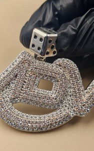 Customized VVS Moissanite Diamond Name Letter <b>Pendant</b> For Men's Iced Out Alphabet 925 <b>Silver</b> <b>Pendant</b> <b>Initial</b> Two Tone <b>Pendant</b> - Product Image 2