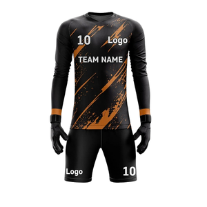 กางเกงขาสั้นฟุตบอลผู้ชาย แบรนด์ Brush Slash รุ่น Goalkeeper คอกลม แขนยาว แห้งเร็ว พิมพ์ลายแบบ Sublimation เอวยางยืด ผลิตจากโพลีเอสเตอร์ - Product Image 1
