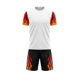 Ensemble de tenue de football cyan à motif abstrait, maillot de foot sublimé respirant à séchage rapide pour l'été, short assorti, professionnel - Product Image 5