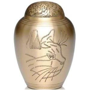 Urna para Mascotas con Diseño de Gato Grabado a Mano - Urna de Cremación de Metal de Latón para Mascotas Pequeñas y Gatos - Elegante Recuerdo Conmemorativo para Mascotas - Urnas al por Mayor - Product Image 1