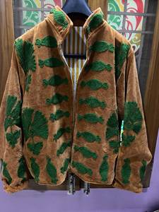 Stand Collar <b>Velvet</b> Fleece <b>Jacket</b> Green Embroidery Full Sleeve Autumn Women's Coat Regular Length Open Closure Wholesale <b>Jacket</b> - Product Image 4