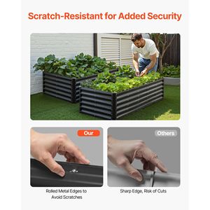 Fioriera Rialzata in Metallo Zincato per Esterni con Fondo Aperto, Grande, 6 x 3 x 1,4 piedi, per Fiori e Piante - Product Image 4