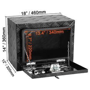 Cassetta Portautensili in Alluminio Resistente 18\" X 12\" X 14\" per Sottoscocca Camion, con Piastra Diamantata, Chiusura a Chiave, Impermeabile, per Pickup - Product Image 6