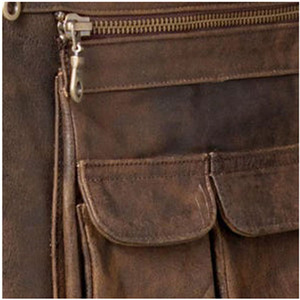 Gilet de moto en cuir de vachette ciré marron de haute qualité pour homme, gilet d'hiver uni décontracté, écologique, imperméable et à séchage rapide - Product Image 6