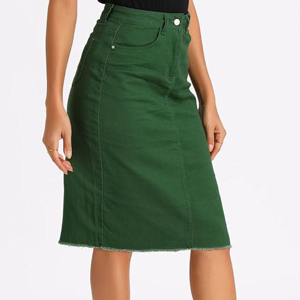Jupe en jean pour femme, taille haute, coupe trapèze, mini ou midi, décontractée, mode urbaine, vente en gros - Product Image 1