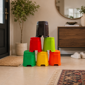 18 Modern Plastic Panel Rounded <b>Stool</b> Customized Brand Virgin Waterproof OSIS Brand Home <b>Portable</b> Lightweight Stackable - Product Image 6