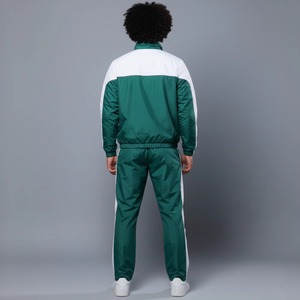 Chándal Deportivo para Hombre YOURBRAND, Verde y Blanco con Bloques de Color, Cierre de Cremallera Completo, Bolsillos Laterales, Ropa Deportiva para Otoño - Product Image 4