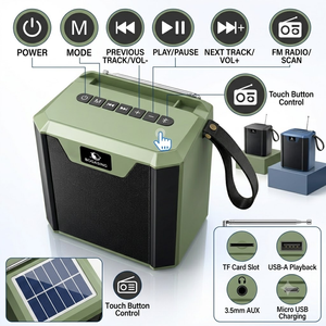Haut-parleur solaire LN-1316SUN avec antenne télescopique, radio FM, audio puissant 10W, support de téléphone, enceinte – Vente en gros - Product Image 6