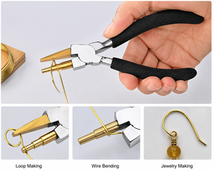 Alicates para Dar Forma a Alambre, con Mordazas de Latón, Herramienta para Perforar Joyas y Dar Forma a Alambre, ZetomedPro - Product Image 5