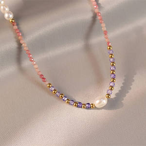 High-End Feeling Natural <b>Freshwater</b> <b>Pearl</b> <b>Necklace</b> Colorful Bead Collarbone Chain Fine Beaded <b>Necklaces</b> Luxury Niche Temperament - Product Image 2