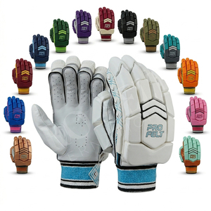 Customized Logo Cricket Batting <b>Gloves</b> Protective PU Foam Padding Leather Palm for Comfort & Grip Professional Level Cricket - Product Image 1