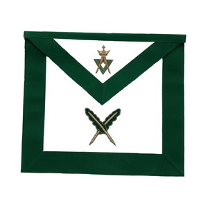 Tablier de Maître Maçon en Velours Vert pour les Grades Alliés, avec toutes les quantités et tous les produits maçonniques en option - Product Image 1
