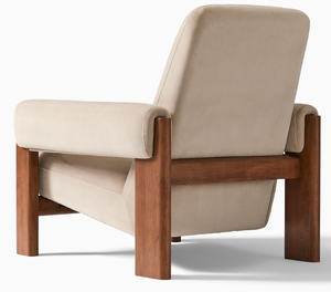 Sillón Moderno Tapizado para Sala de Estar, Sillón de Madera con Estructura de Madera Maciza, Asiento para Interiores del Hogar - Product Image 5