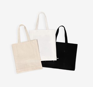 TULIP HANDICRAFTS Canvas Shopping Tote <b>Bag</b> <b>Medium</b> <b>Size</b> Daily Use Travel Beige White Black Color Hand Length Handle Shoulder - Product Image 1