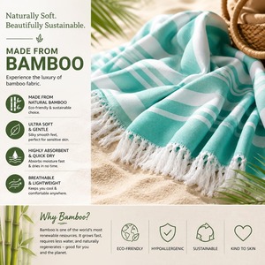 Serviette de bain turque en bambou 100% premium, douce, légère, absorbante, écologique, pour hôtels, spas, centres de bien-être, gymnases - Product Image 5