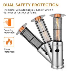 Riscaldatore da Esterno Premium in Acciaio Inox con Tubo in Vetro Rotondo da 41000 BTU, Soluzione di Riscaldamento per Patio - Product Image 2