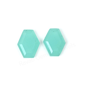 Aqua Chalcedony Hexagon Shape Step Cut High Polish 10x16mm Top Quality Loose Cabochon Gemstone Jewelry Making Pendant Necklace - Product Image 4