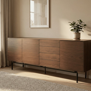 Armoire à tiroirs en teck naturel Hoshi, écologique, solution de rangement contemporaine pour chambre et salon, idéale pour entrepôt sur mesure - Product Image 5