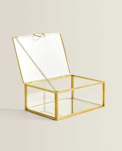 Customized Handmade Decorative Metal & Glass Storage Boxes With Metal Frame For Jewelry Organizers And Glass Jewelry Boxes - Product Image 1