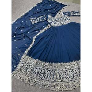 Vestido Anarkali de Diseñador con Hermosa Dupatta, Talla XL, Poliéster, para Fiestas - Product Image 6
