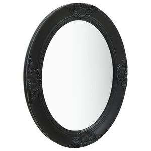 Espejo de pared de madera y vidrio negro mediano, madera de ingeniería - Product Image 2