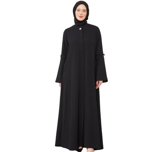 Nouvelle arrivée, robe longue de style arabe de Dubaï, kaftan noir, abaya pour femmes, manches longues, robe traditionnelle décontractée pour l'extérieur, robe musulmane - Product Image 1