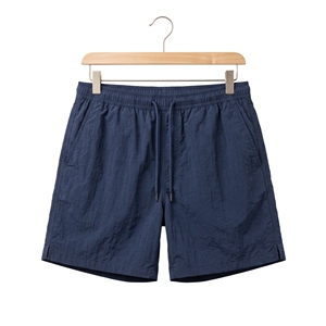 Men's Summer Crinkle Nylon Drawstring Mid Solid Sporty Eco-Friendly <b>Shorts</b> Lightweight Textured Casual OEM ODM Wholesale Factory - Product Image 1