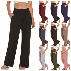 Pantalon de jogging taille haute pour femme, coupe ample, pour le fitness, la gym, le yoga, avec poches - Product Image 5