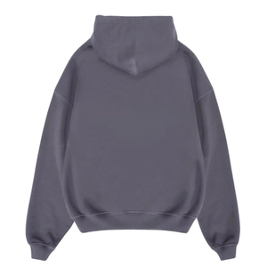 Robe sweat à capuche oversize pour femme, style doux, à épaules tombantes, avec décorations à pompons et volants, style universitaire - Product Image 3