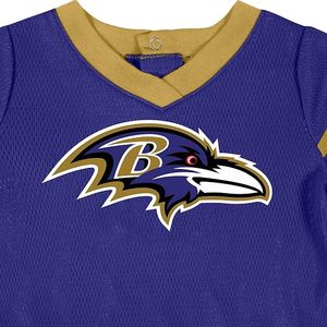 Robe en jersey pour bébé fille des Baltimore Ravens avec bloomers, tenue de sport à thème football en maille or et violet - Product Image 6