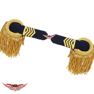Epaulettes Negros Vintage Personalizados con Bordado y Orificio para Botón, Estilo Napoleón Francés, Ecológicos - Product Image 2