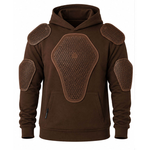 Blouson de moto coupe-vent en coton marron avec protections pour les épaules et les bras, idéal pour la course et les activités de plein air SPAWRTS - Product Image 1