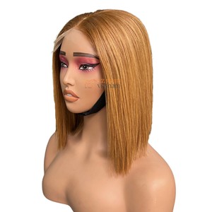Pelucas Bob de Cabello Remy Vietnamita Virgen al por Mayor, Color Marrón Oscuro, con Encaje Frontal, 200g, Tono con Reflejos, Tallas S/M/L - Product Image 2