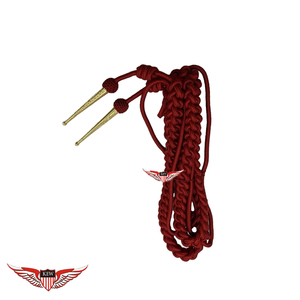 Aiguillette Red Silk With Red Silk Twisted Thread And Tips <b>Braided</b> Parade Aiguillette Epaulettes Shoulder <b>Cord</b> - Product Image 1