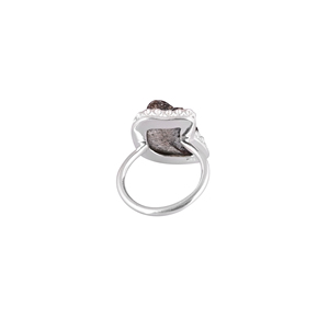 Bague de mariage en pierre précieuse fossile naturelle sertie dans un cadre |   Argent sterling 925 - Product Image 5