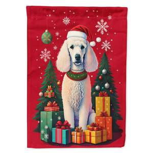 Grand caniche multicolore en polyester drapeau de maison de Noël de vacances poteau à manches de porche décoratif bannière de cour illustration tenture murale - Product Image 1